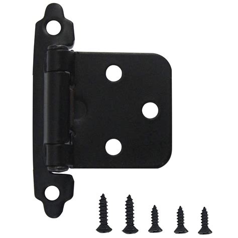 Buy Hardware 1/2 Inch Face Self Closing Variable Overlay Black Kitchen ...