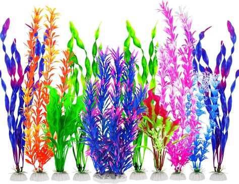 Buy MyLifeUNIT Fish Tank Plants, 10 Pack Artificial Aquarium Plants for ...