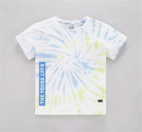 Ed-a-Mamma Sustainable Half Sleeves Tie Dye T-Shirt With Print