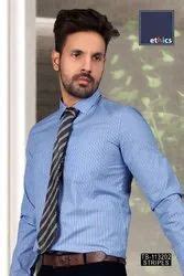 Mens Formal Shirt - Blue Chex Formal Uniform Shirts for Corporate ...