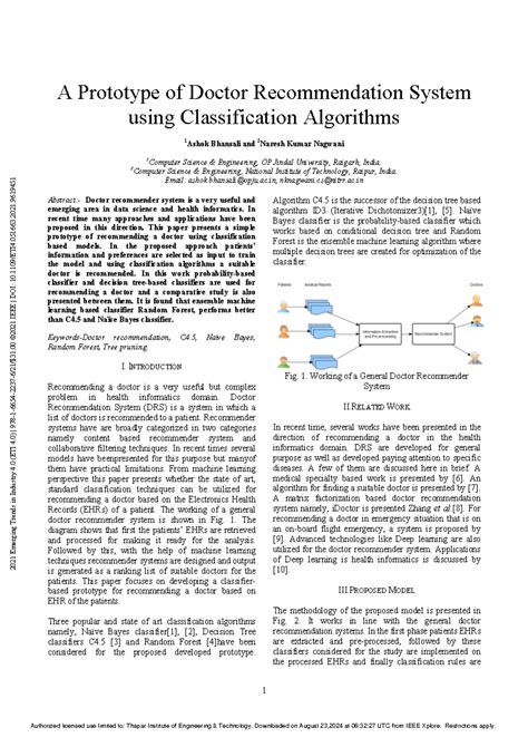 A Prototype of Doctor Recommendation System using Classification ...