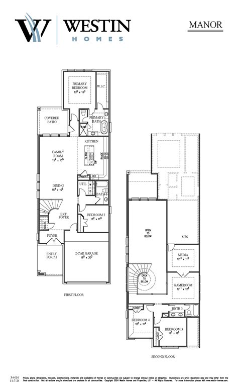 Westin Homes - The Manor Floor Plan