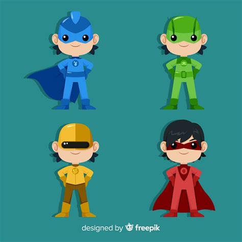 Set van superheld kinderen | Gratis Vector