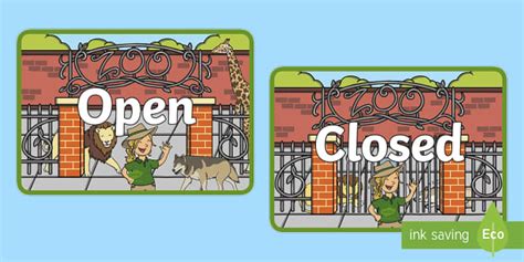 Zoo Open and Closed Role-Play Signs (teacher made) - Twinkl