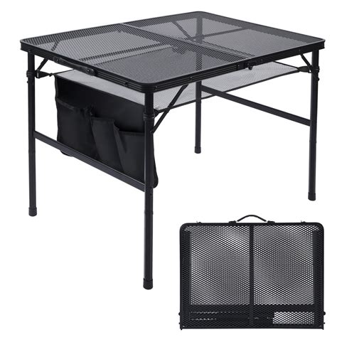 JOUYEK Folding Grill Table, 3x2 FT Portable Camping Table, Lightweight ...