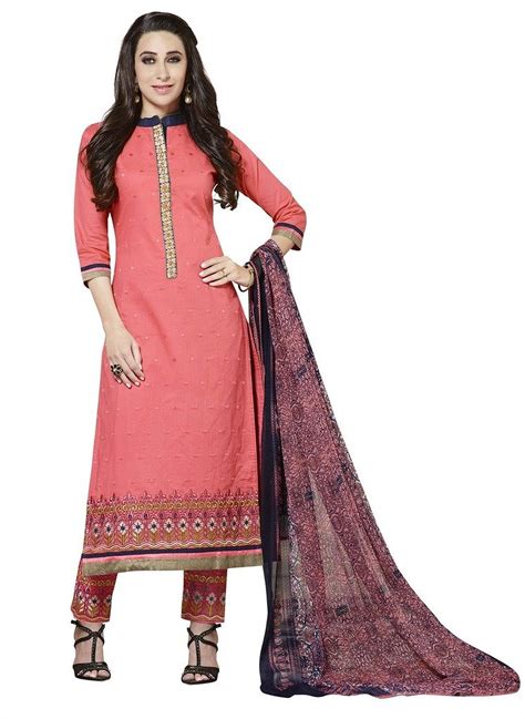 Buy radhika pure cotton Embroidered Dress Material rs 4851 pink at ...