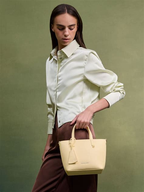 Butter Yellow Mini Beryl Tote Bag - Butter Yellow - CHARLES & KEITH IN