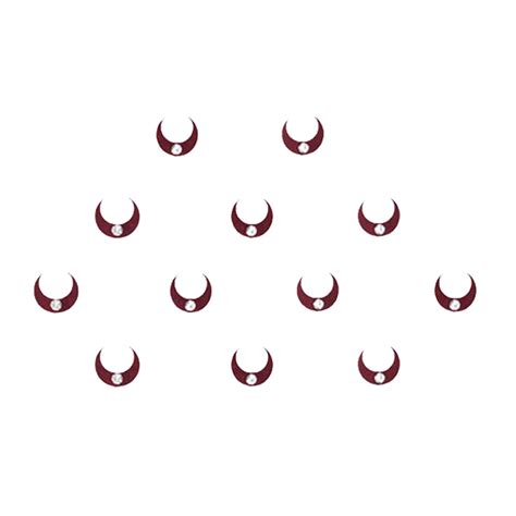 Comet Busters Maroon Mini Moon Bindi With Stone (5 mm) (BIN465)