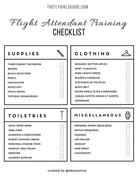 Flight Attendant Training Checklist | Flight attendant life, Flight ...