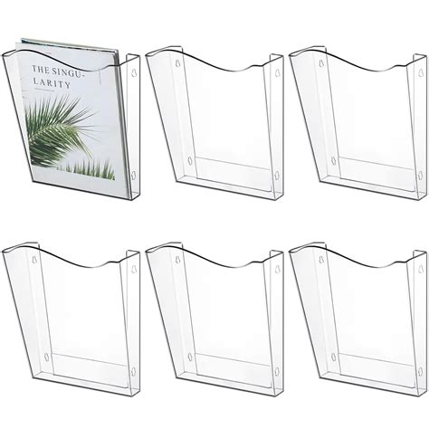 Sintuff 6 Pack Unbreakable Vertical Acrylic Wall File Folder Clear ...