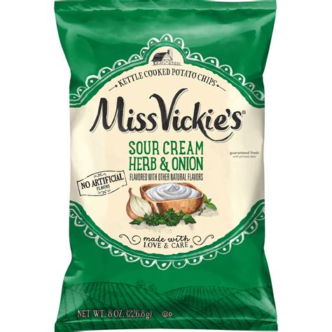 Miss Vickie's Sour Cream Herb and Onion Kettle Cooked Potato Chips, 8 ...
