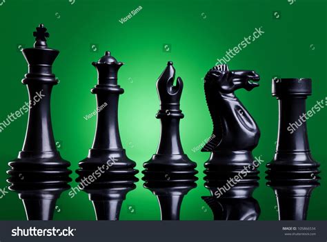 Black Chess Pieces Order Decreasing Importance Stock Photo 105866534 ...