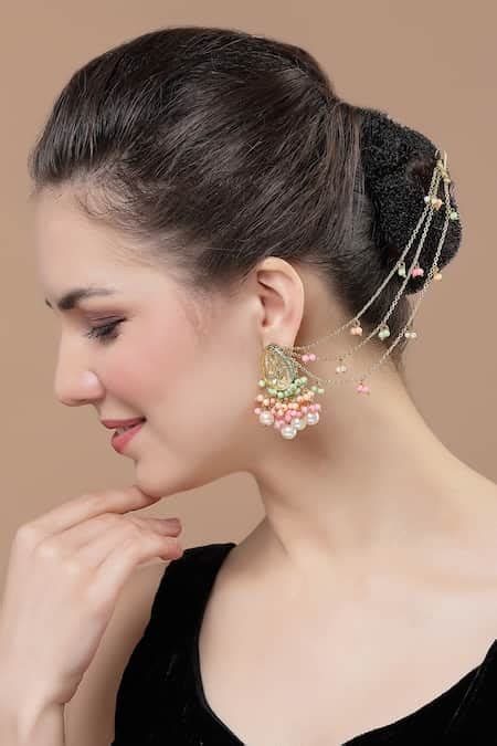 Buy Multi Color Pearls, Stones, Diamonds And Kundan Embellished ...