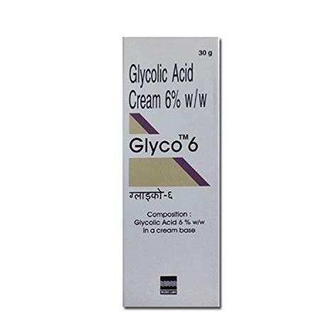 Buy GLYCO 6 Glycolic Acid CREAM 6% - Reduces wrinkles, prevents acne ...