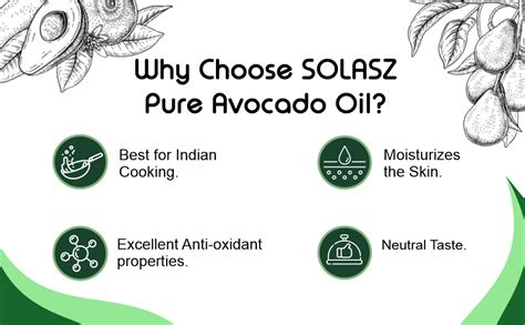SOLASZ Pure Avocado Oil 100% Cold-Pressed Pure & Natural Cooking Oil ...