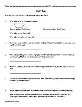 Image result for Fake Math Test