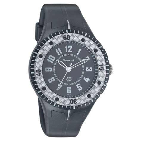 Buy Online Sonata Quartz Analog Black Dial Strap Watch for Men ...