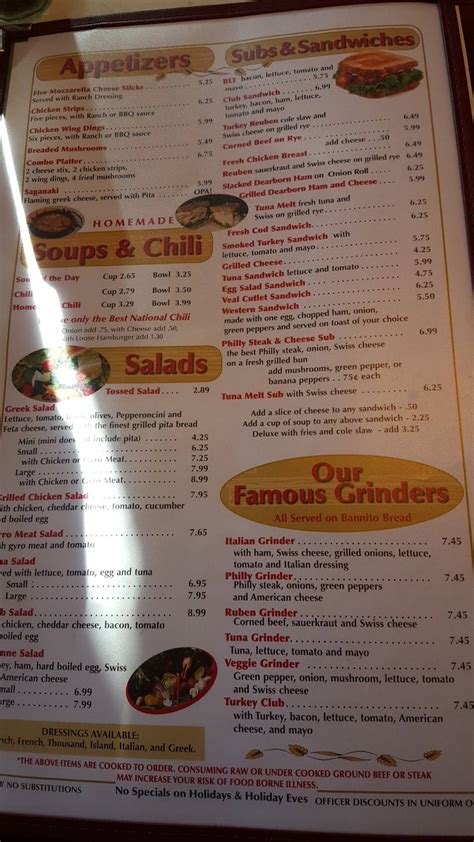 Menu at The Golden Egg restaurant, Ypsilanti