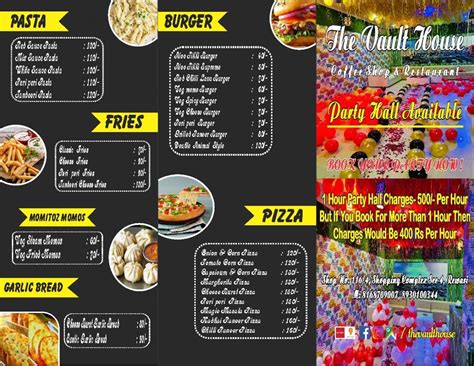 Menu at The Vault House, Rewari, Shop no 116