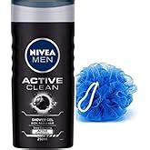NIVEA Men Body Wash, Active Clean with Active Charcoal, Shower Gel for ...