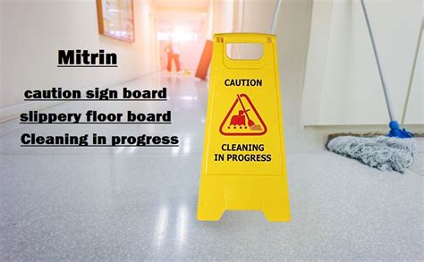 Mitrin cleaning progress And Wet Floor sign board, (2 In 1), yellow ...