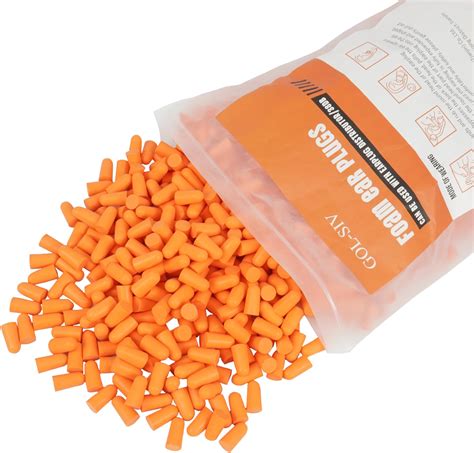Amazon.com: GOL-SIV 500 Pairs Foam Ear Plugs Bulk,38dB(NRR 33dB) Noise ...