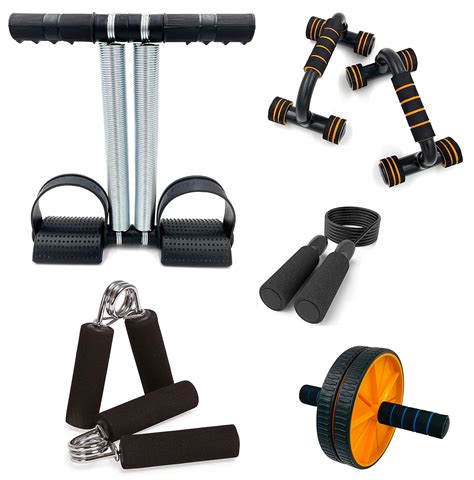 LIVOX Double Spring Tummy Trimmer Dual Wheel Ab Roller Pushup Bar Stand ...
