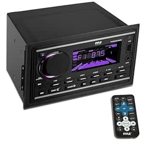 Pyle Double DIN Marine Bluetooth Receiver Stereo – AM/FM/MP3/USB/AUX ...