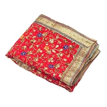 Buy VEDIC VAANI Kumkum Color Red Dulhan/Bridal Chunri For Rituals And ...