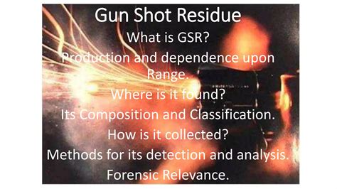 Gun Shot Residue Analysis | PPTX