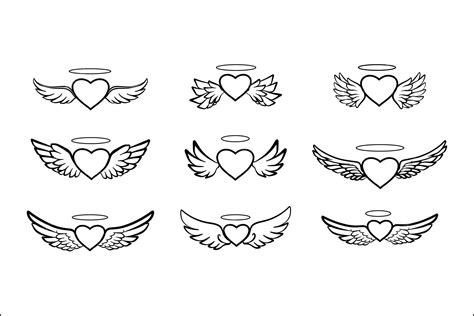 Angel Wings Heart Drawing