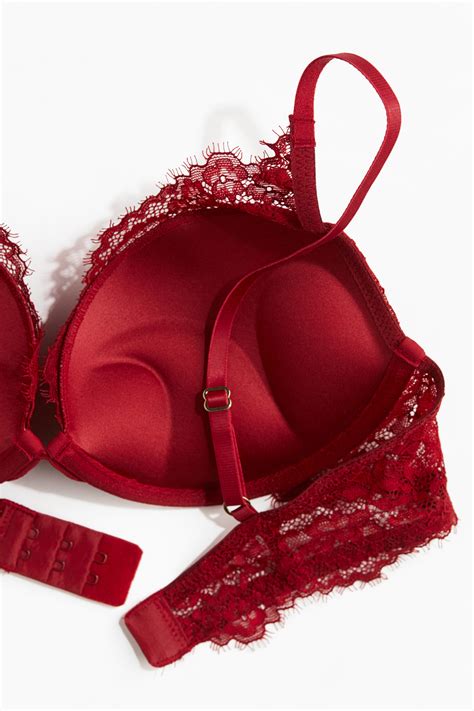Lace Super Push-up Bra - Dark red - Ladies | H&M PH