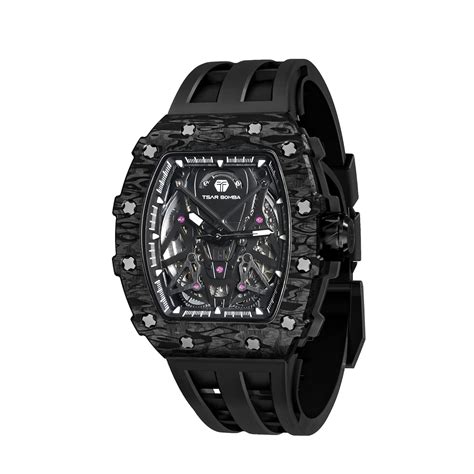 Buy TSAR BOMBA Men's Mechanical Watch Luxury Skeleton Analogue Watches ...
