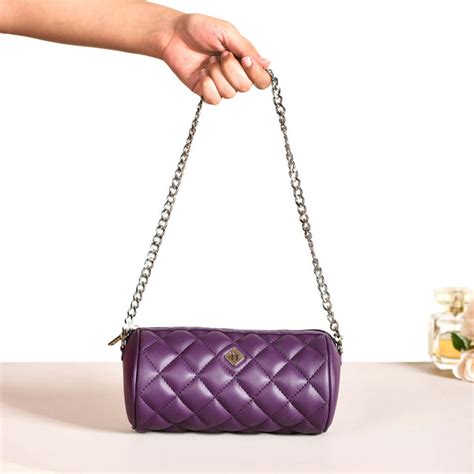 Purple Mini Barrel Bag Online - Premium Shoulder Bag | Nestasia