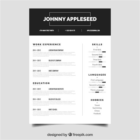 Page 5 | Printable resume template Images - Free Download on Freepik