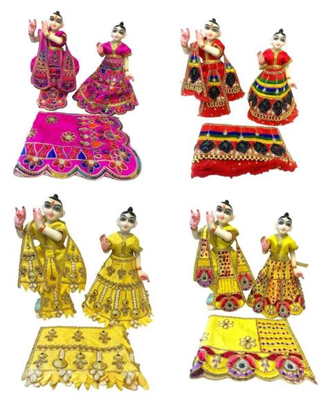 Buy (for 9 Inch Murti) HKS Radha Krishna Embrodiery Dress | Dress ...