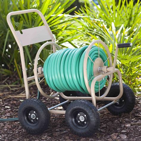 Liberty Garden 870-M1-2 Industrial 4-Wheel Garden Hose Reel Cart, Holds ...