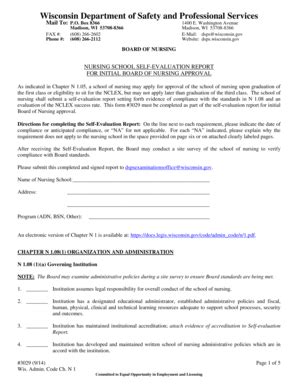 Fillable Online dsps wi Nursing Program Self-Evaluation Report for ...