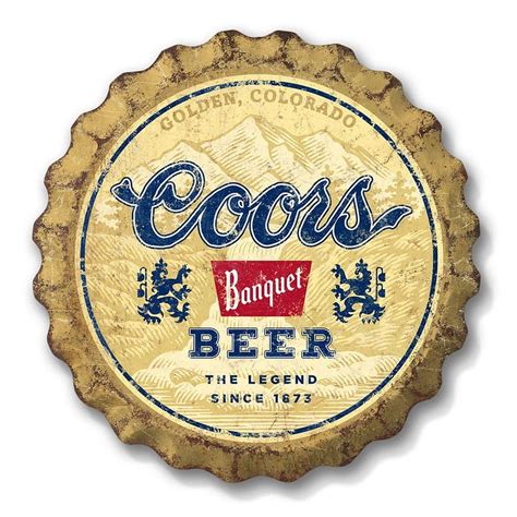 18" Formed Aluminum Coors Banquet Bottle Cap Sign - Walmart.com