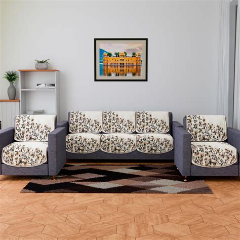 Kuber Industries Sofa Cover Set | Sofa Slip Cover Set | Side Flower ...