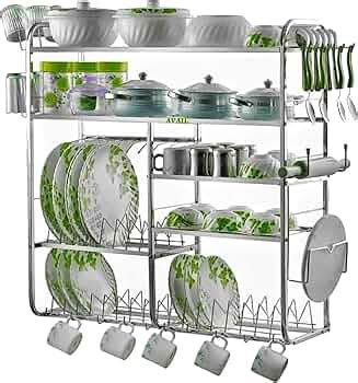 AVAIL Stainless Steel 5 Shelf Wall Mount Kitchen Rack | Kitchen ...