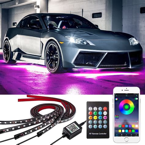GOWINSEE Double Row Car Underglow Lights Kit, RGB Exterior LED Neon Lights with Wireless Remote ...