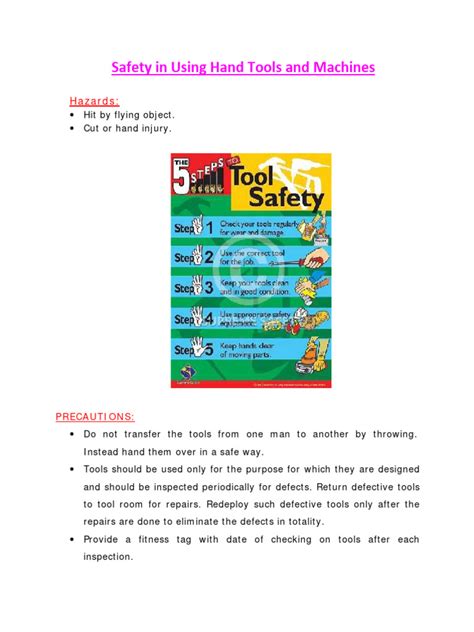 Safety in Using Hand Tools | PDF