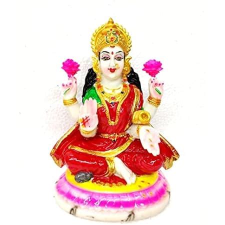 Buy MOBILE BODYGUARD Lakshmi Marble Idol in Sitting Position/Mahalaxmi ...