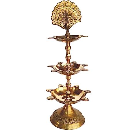 Buy Rastogi Handicrafts Pure Brass Diya (Puja Lamp) Hindu Pooja Article ...