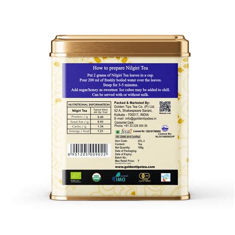 Buy Nilgiri Tea Tin Can (100gm) – Golden Tips Tea (India)
