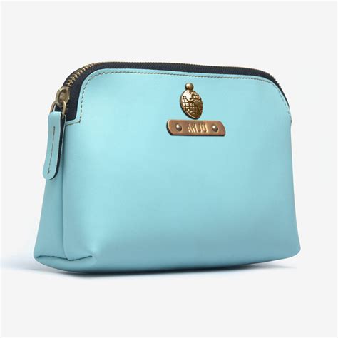 Personalized Carry All/Makeup Pouch - Mint Blue