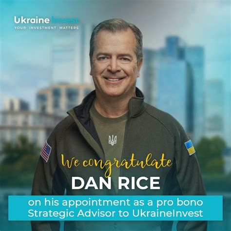 Dan Rice 🇺🇸 🇺🇦 on LinkedIn: I’m proud to join UkraineInvest as a pro ...
