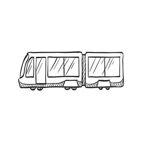 Hand drawn sketch icon tram | Premium Vector