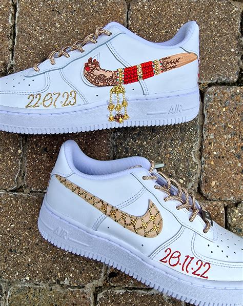 Indian Bridal Custom Hand-Painted Nike AF1 Sneakers – With Choora & Ka ...
